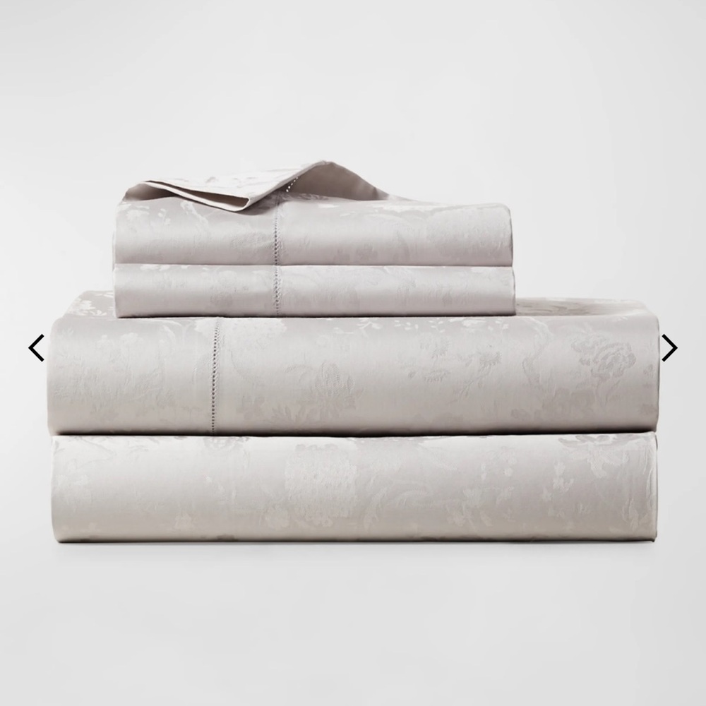 Polo Ralph Lauren Organic Cotton Bethany Jacquard Flat Sheet Silver Gray, KING